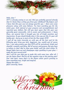 Letter from Santa Claus to a child 12-16 years old