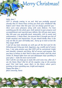 Universal letter from Santa 