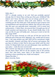 Letter from Santa Claus to a teenager