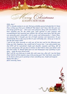 Letter from Santa Claus to a mother
