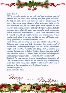 Letter from Santa Claus to parents